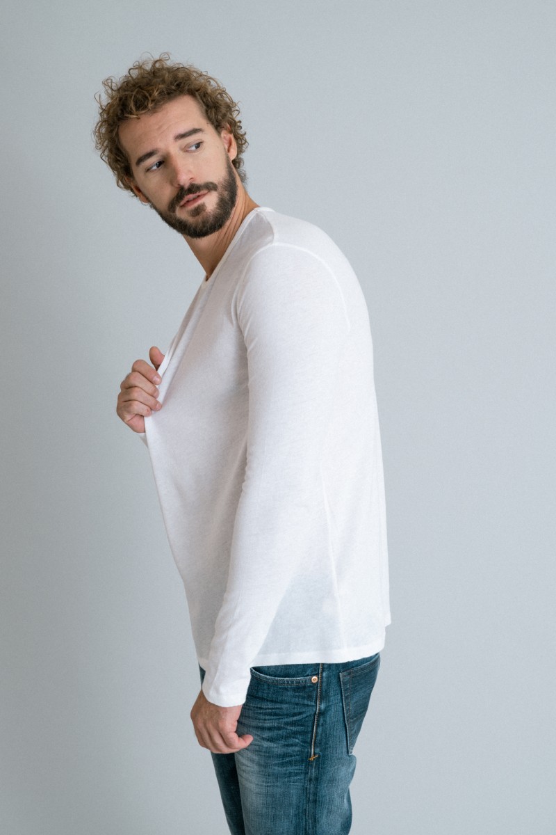 Majestic Filatures | T-shirt girocollo in cotone e cashmere