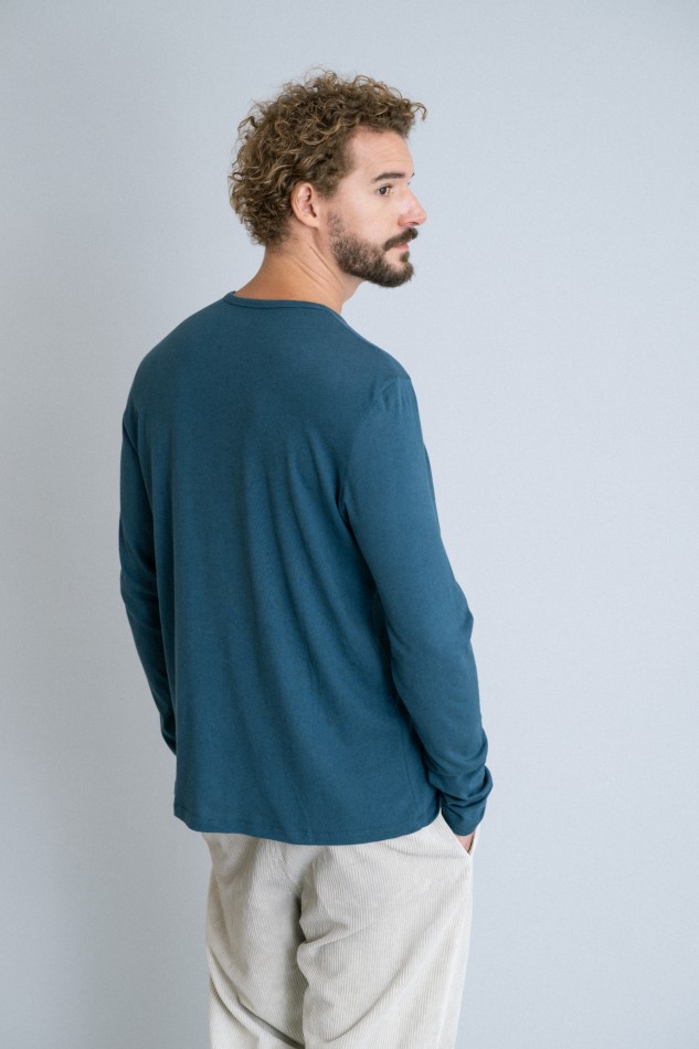 Majestic Filatures | T-shirt scollo a V in cotone e cashmere 2
