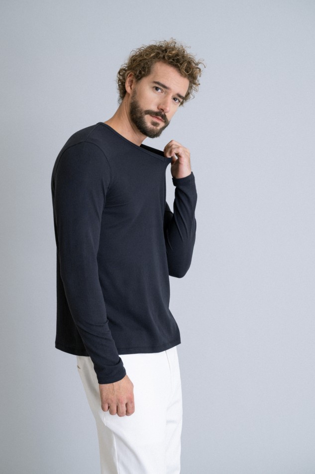 Majestic Filatures | T-shirt scollo a V in cotone e cashmere 2