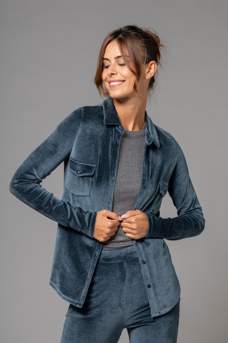 Majestic Filatures |Camicia con tasche applicate in velluto