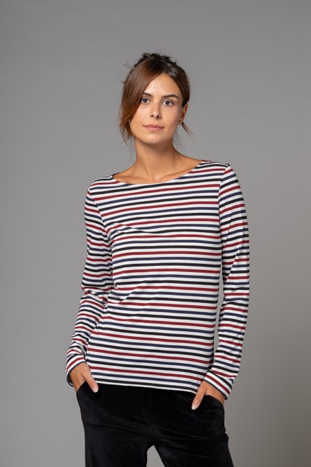 Majestic Filatures |T-shirt rigata in Liyocell