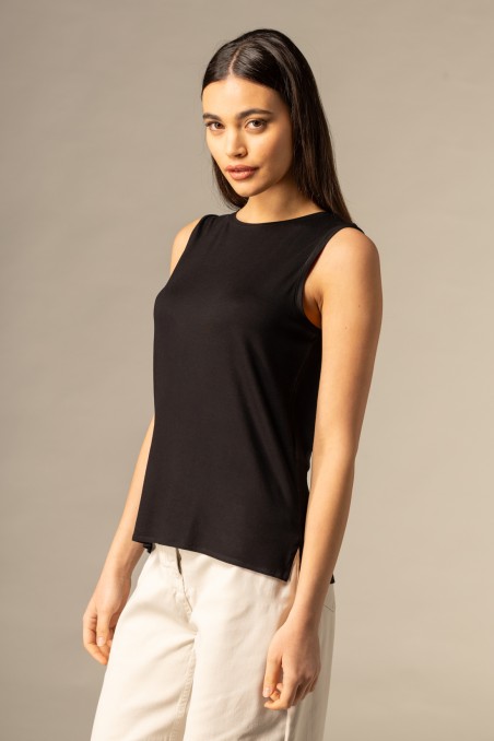 Majestic Filatures | Canotta con scollo a barchetta in viscosa