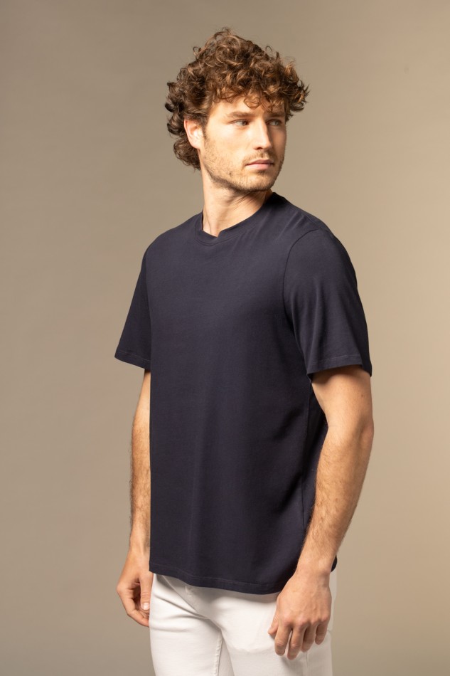 Majestic Filatures | T-Shirt girocollo over in cotone elasticizzato