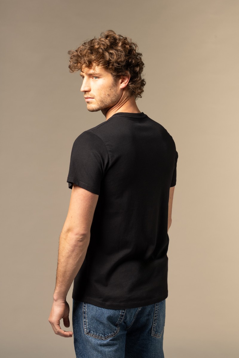 T-Shirt scollo a v in cotone Deluxe