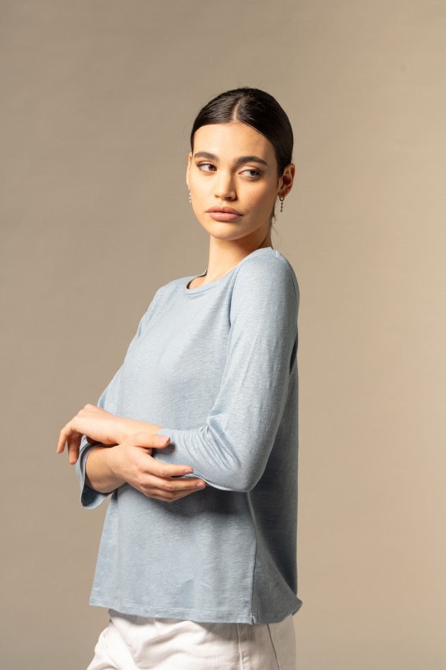 Majestic Filatures | T-Shirt scollo a barchetta regular
