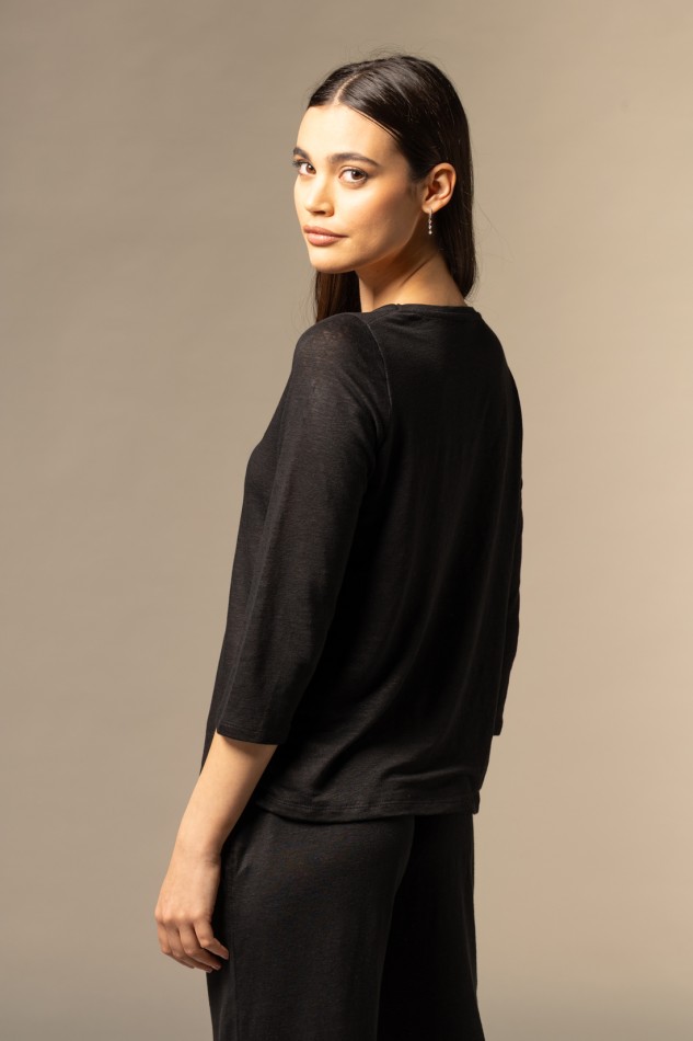 Majestic Filatures | T-Shirt scollo a barchetta regular 2