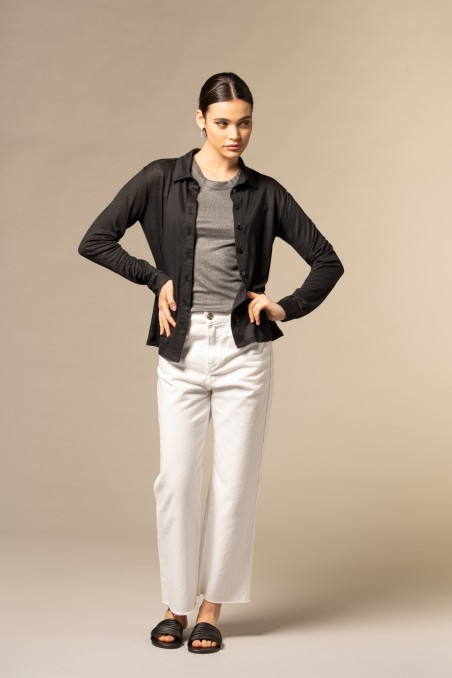 Majestic Filatures | Canotta in viscosa Lurex a costina