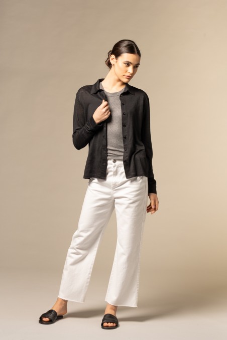 Majestic Filatures | Canotta in viscosa Lurex a costina