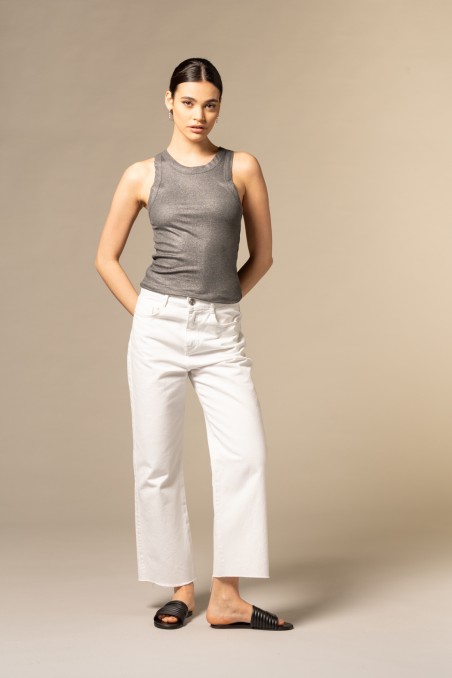 Majestic Filatures | Canotta in viscosa Lurex a costina