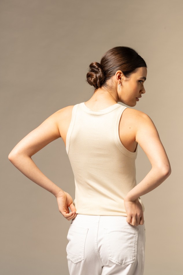 Majestic Filatures | Canotta in viscosa Lurex a costina 2