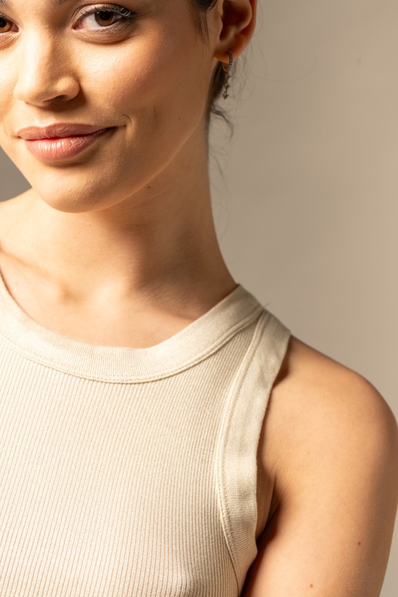 Majestic Filatures | Canotta in viscosa Lurex a costina
