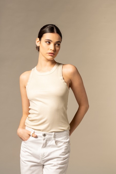 Majestic Filatures | Canotta in viscosa Lurex a costina