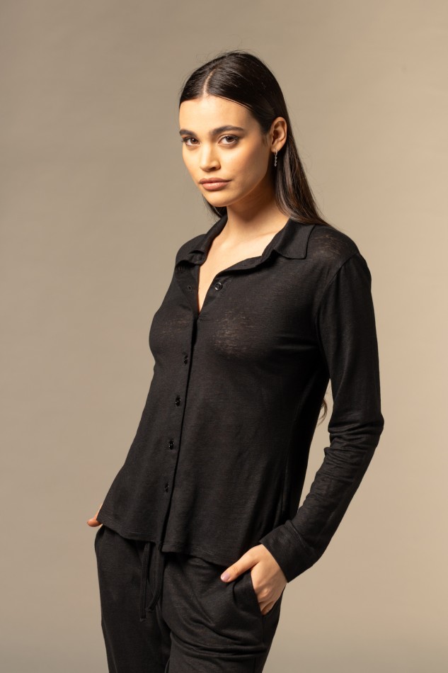 Majestic Filatures | Camicia in lino slim a maniche lunghe 2
