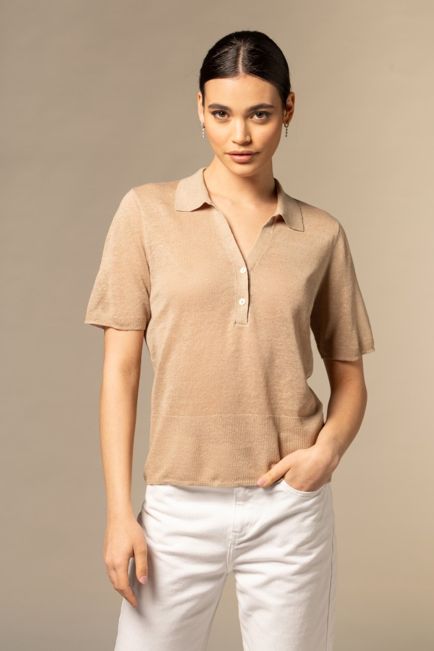 Majestic Filatures | Polo con bottoncini in lino filato 2