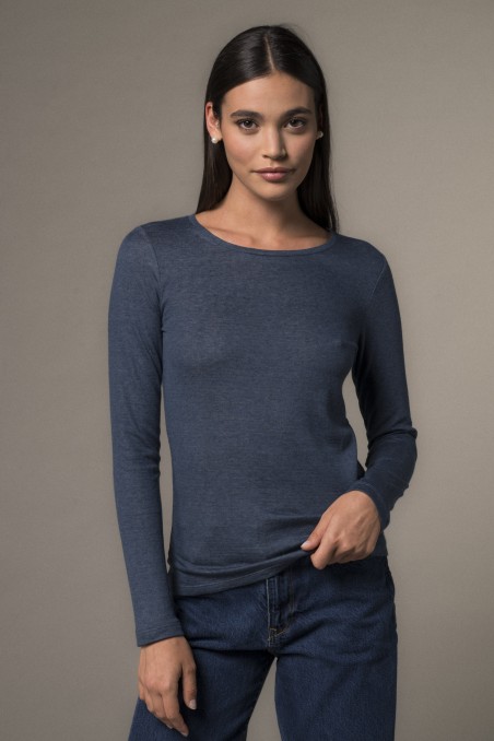 Majestic Filatures | T-shirt girocollo doppio colore slim