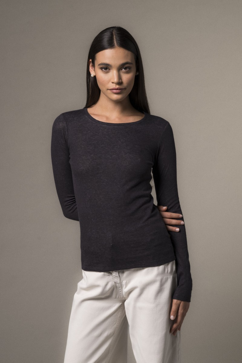 Majestic Filatures | T-shirt girocollo doppio colore slim