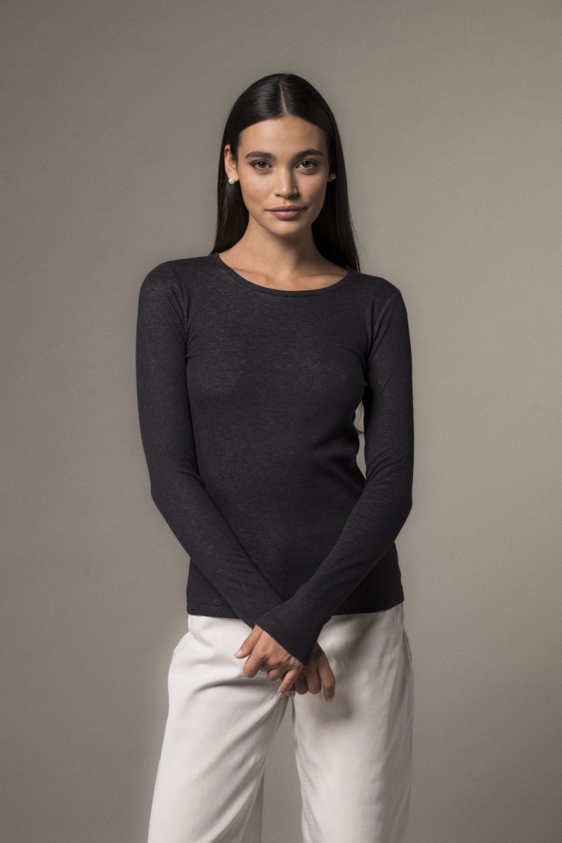 Majestic Filatures | T-shirt girocollo doppio colore slim