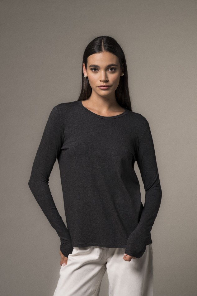 Majestic Filatures |T-Shirt con pinces sul retro in viscosa