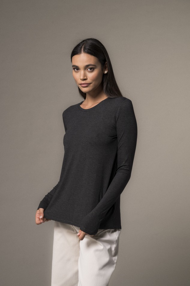 Majestic Filatures |T-Shirt con pinces sul retro in viscosa 2