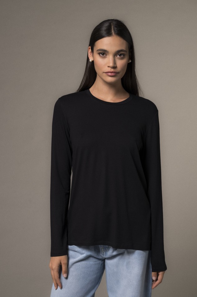 Majestic Filatures | T-shirt girocollo regular in viscosa 2