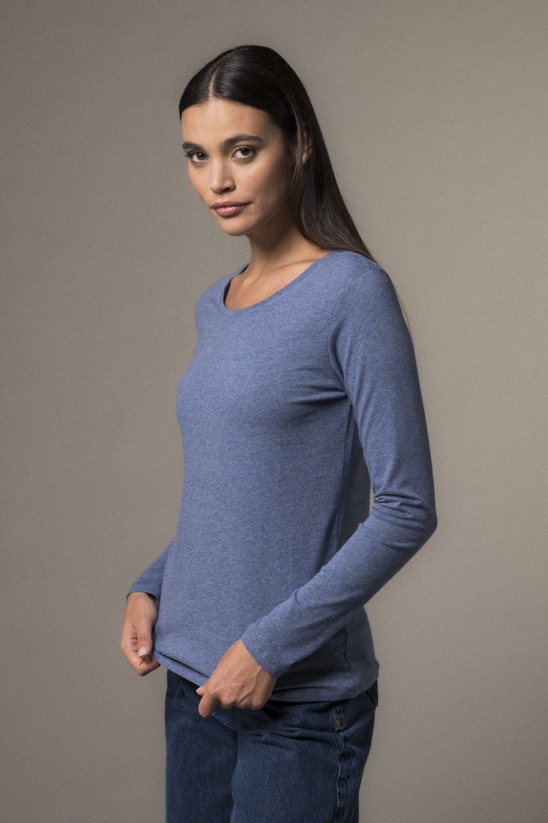 Majestic Filatures | T-shirt basica a maniche lunghe in Cotone Deluxe