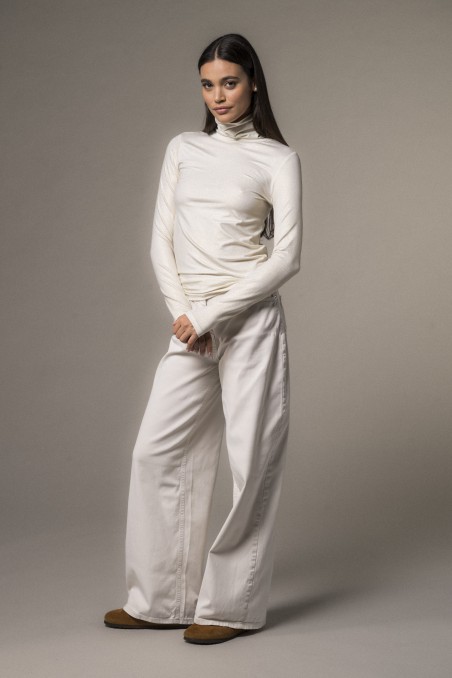 Majestic Filatures | T-shirt collo alto e maniche lunghe lurex