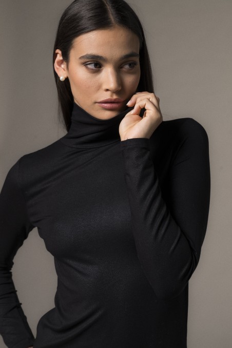 Majestic Filatures | T-shirt collo alto e maniche lunghe lurex