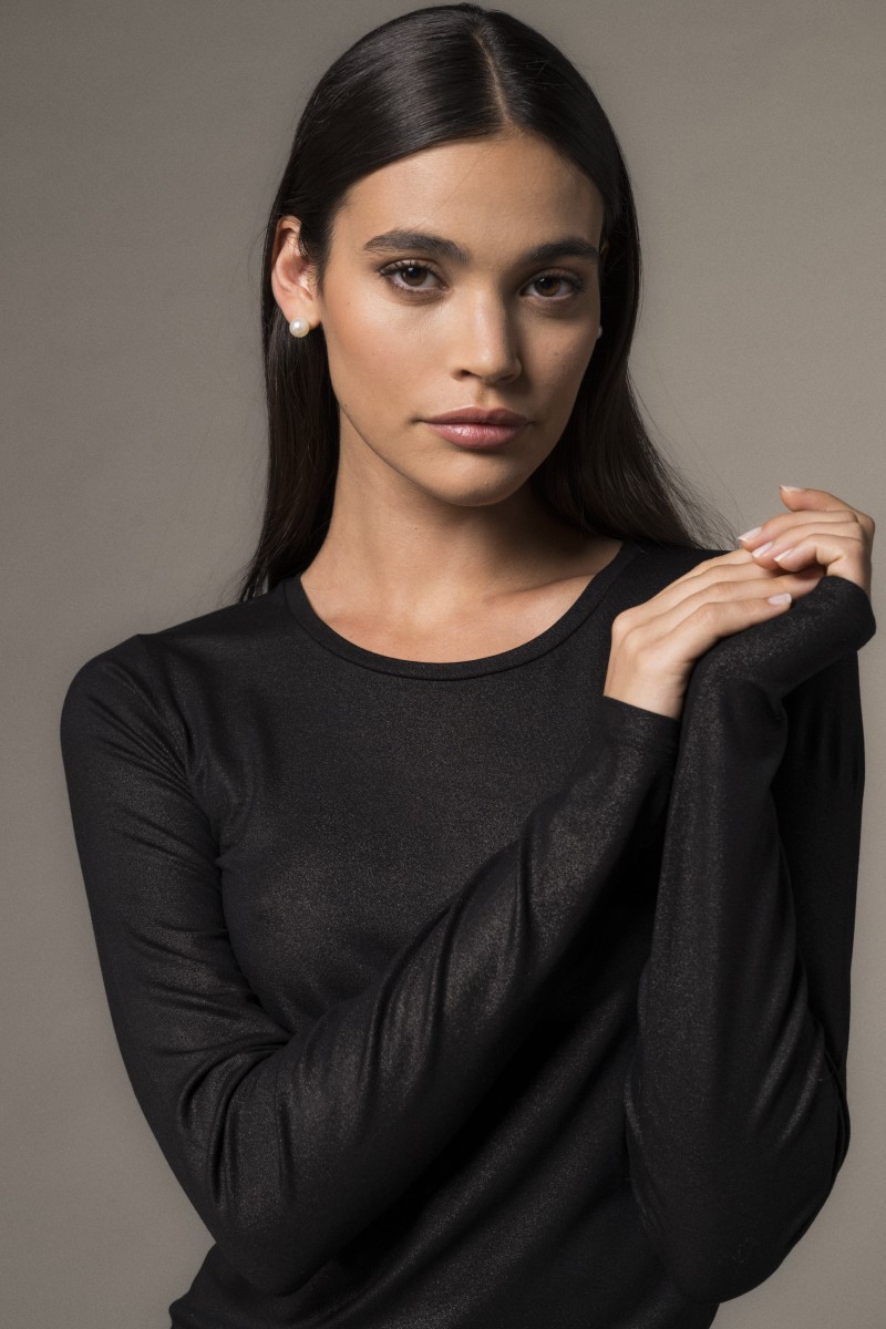 Majestic Filatures | T-Shirt girocollo e maniche lunghe lurex