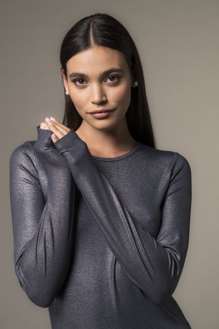 Majestic Filatures | T-Shirt girocollo e maniche lunghe lurex