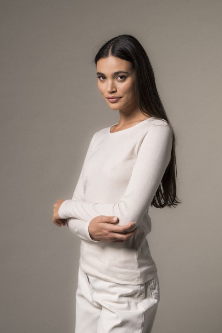 Majestic Filatures | T-shirt girocollo doppio colore slim