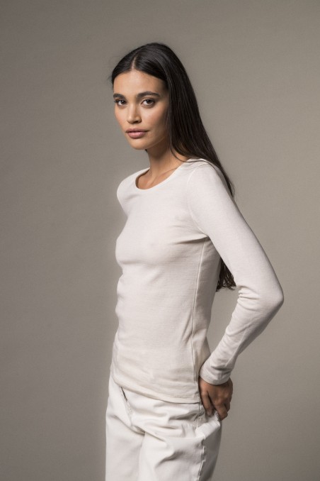 Majestic Filatures | T-shirt girocollo doppio colore slim