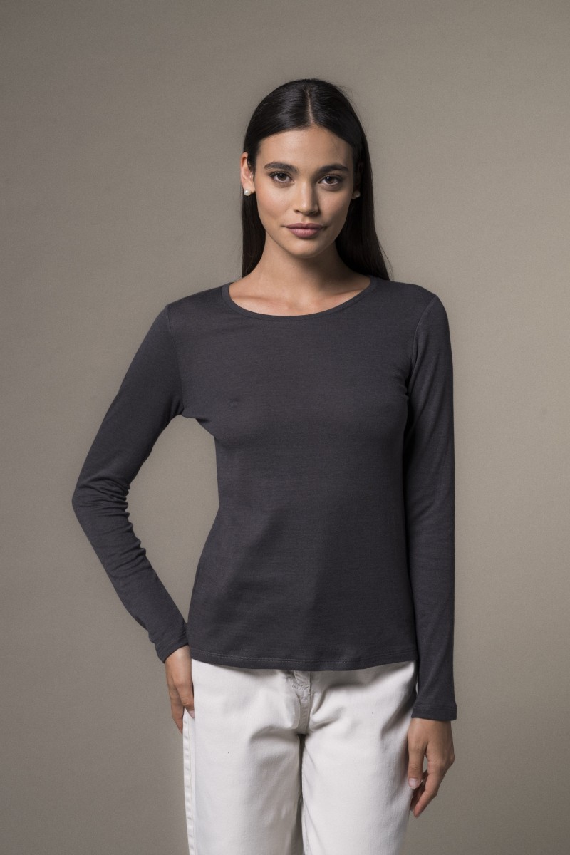 Majestic Filatures | T-shirt girocollo doppio colore slim