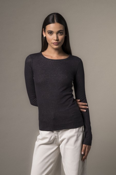 Majestic Filatures | T-shirt girocollo doppio colore slim