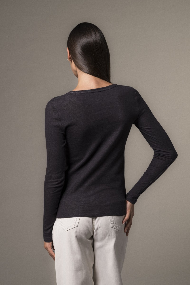 Majestic Filatures | T-shirt girocollo doppio colore slim