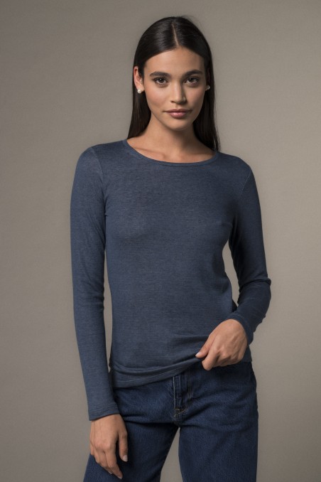 Majestic Filatures | T-shirt girocollo doppio colore slim