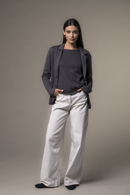 Giacca taglio maschile in cotone e cashmere