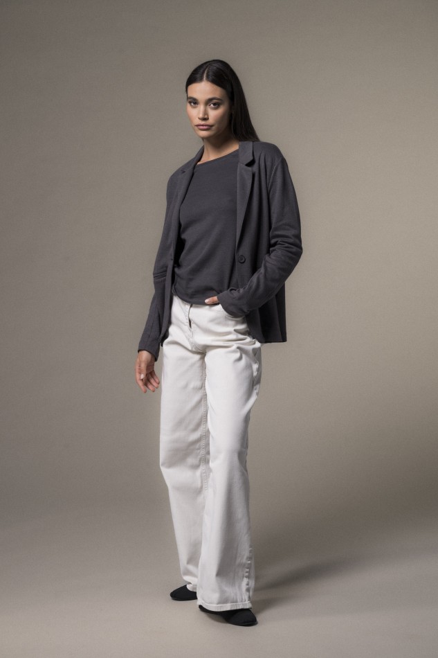 Giacca taglio maschile in cotone e cashmere 2