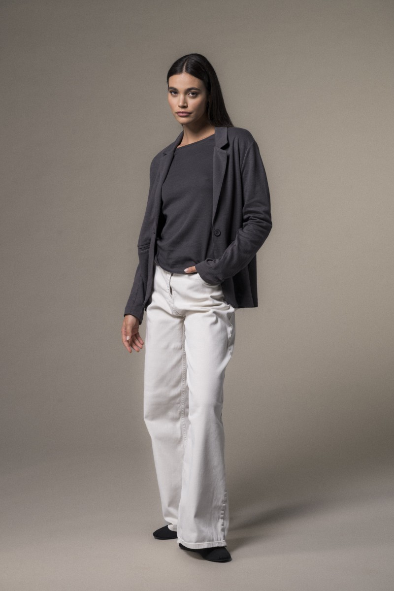 Giacca taglio maschile in cotone e cashmere