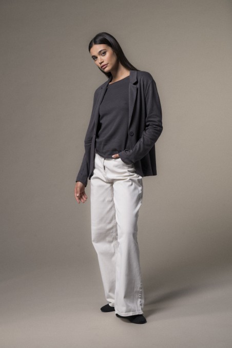 Giacca taglio maschile in cotone e cashmere