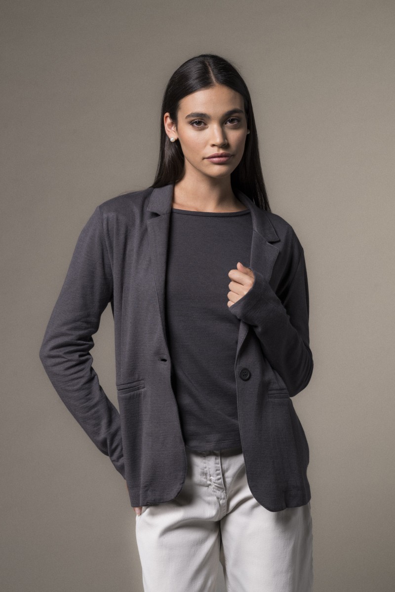 Giacca taglio maschile in cotone e cashmere