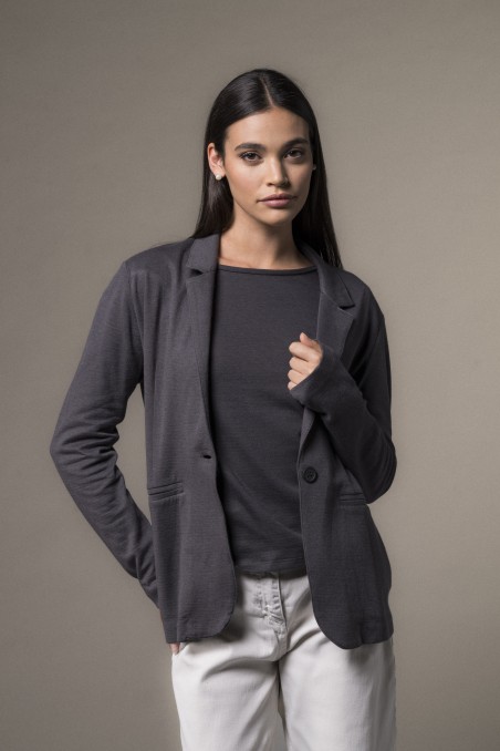 Giacca taglio maschile in cotone e cashmere