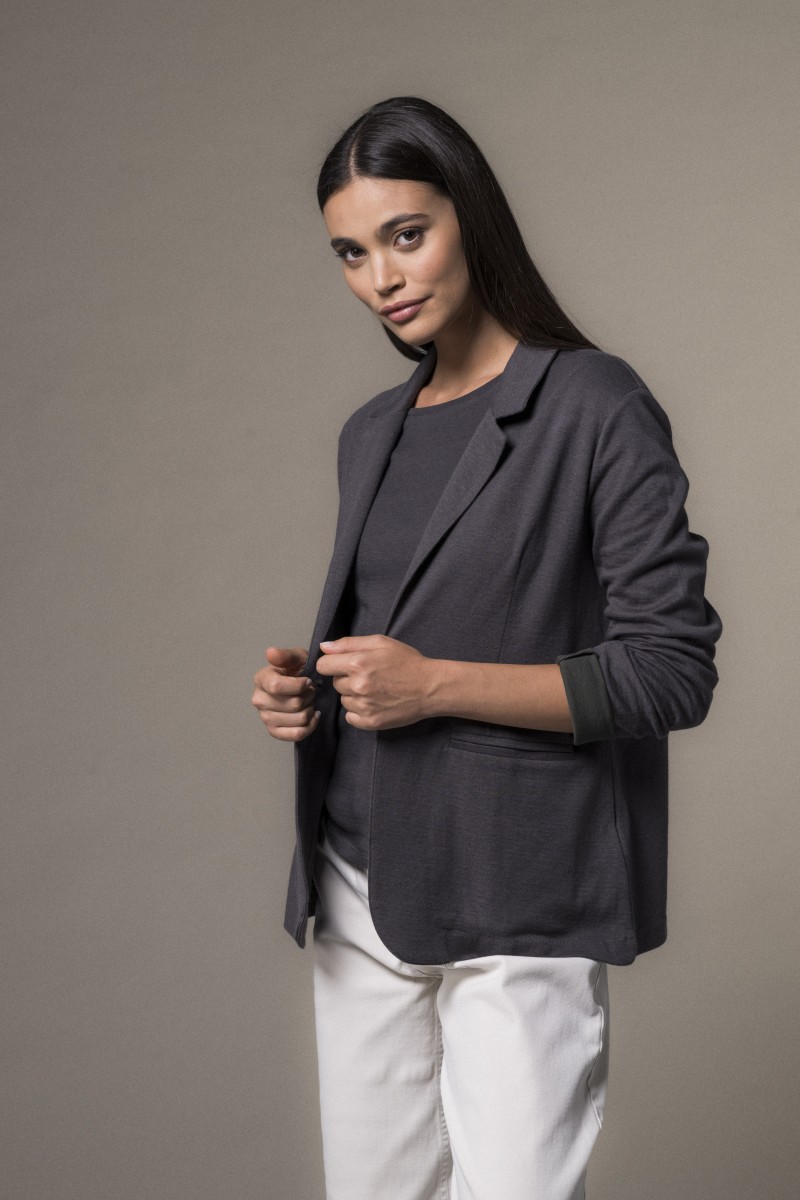 Giacca taglio maschile in cotone e cashmere