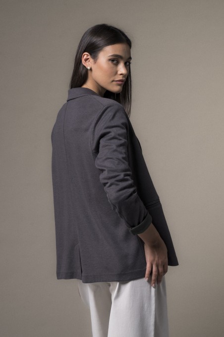 Giacca taglio maschile in cotone e cashmere