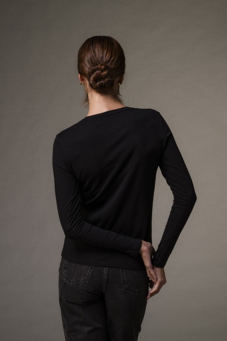 Majestic Filatures | T-shirt basica a maniche lunghe in Cotone Deluxe