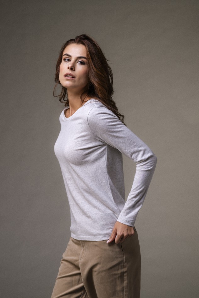 Majestic Filatures | T-shirt basica a maniche lunghe in Cotone Deluxe 2