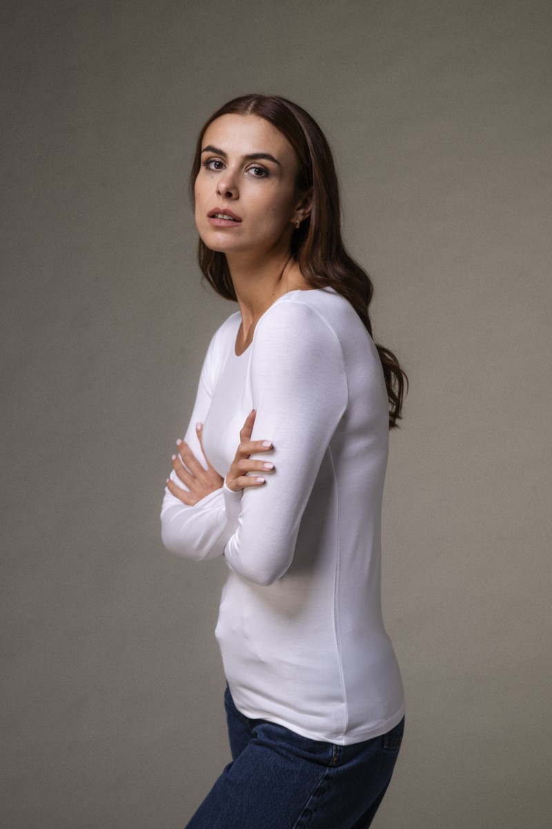 Majestic Filatures | T-shirt scollo a barchetta in viscosa