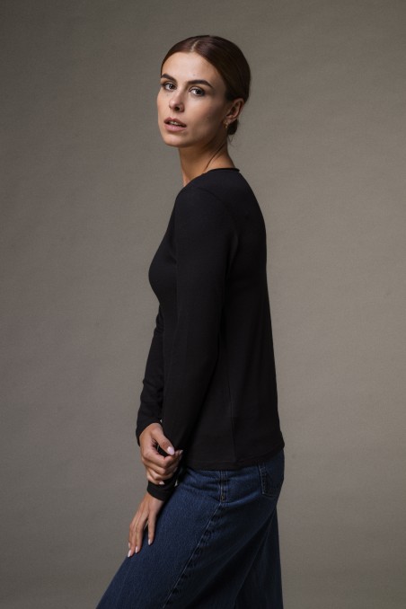 Majestic Filatures |T-shirt girocollo rolotè in cotone e cashmere