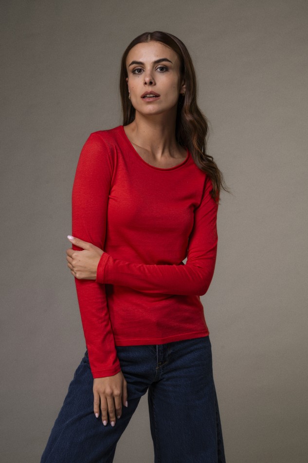 Majestic Filatures |T-shirt girocollo rolotè in cotone e cashmere 2
