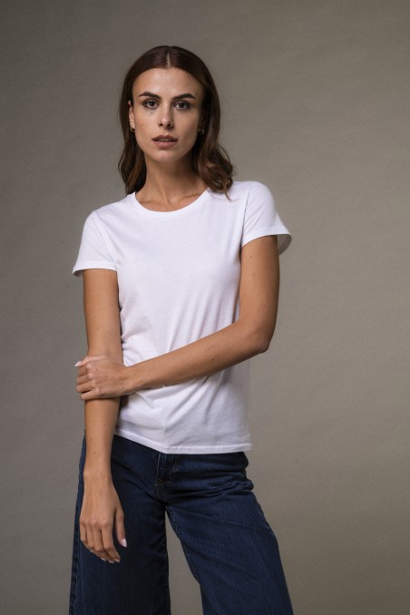 Majestic Filatures | T-shirt basica bianca in Cotone Deluxe