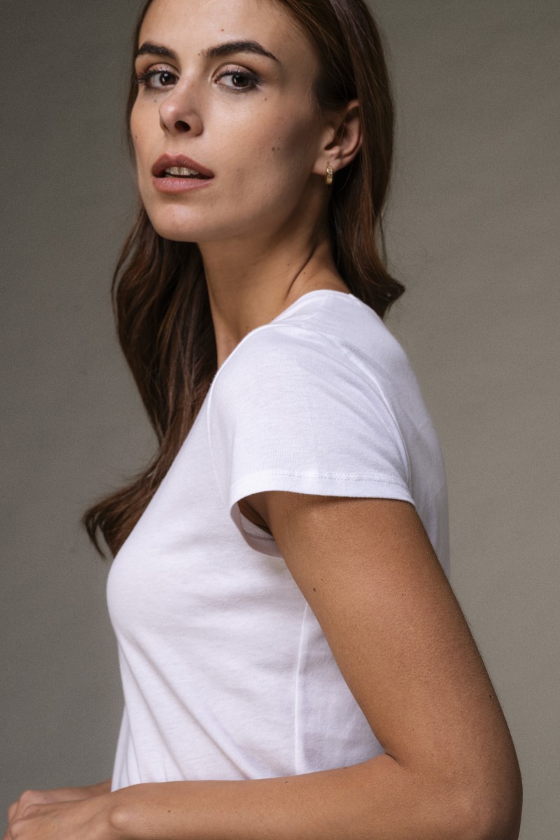 Majestic Filatures | T-shirt basica bianca in Cotone Deluxe Majestic Filatures | T-shirt basica bianca in Cotone Deluxe